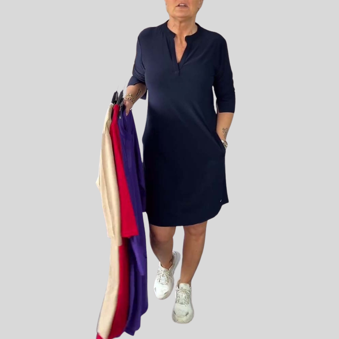 Simona | Elegantiška suknelė su V formos iškirpte