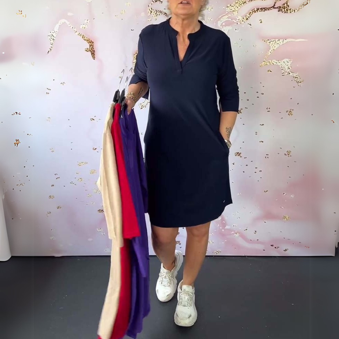 Simona | Elegantiška suknelė su V formos iškirpte